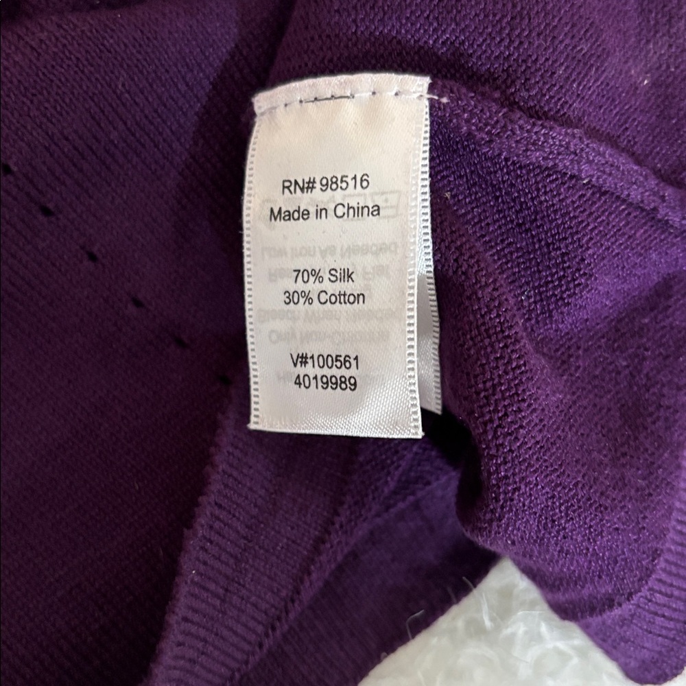 Coldwater Creek Deep Purple Knit Cardigan - Picture 6 of 7